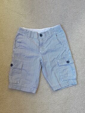 United Colors of Benetton Boys Cargo Shorts Blue White Stripes